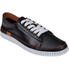 Pullman Hakiki Deri Comfort Kadın Ayakkabı PLM-413108   Siyah