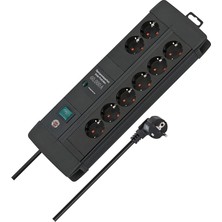 Premium-Line Duo Serisi 5 Yıl Garantili 60.000 Amper Akım Korumalı Özellikli 8 Soketli 3 Metre Kablolu Priz