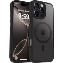 Güçlü Manyetik iPhone 15 Telefon Kılıfı, [mag-Safe ile Uyumlu] [askeri Düzey Düşme Koruması] [güçlü Silikon Kenarlar] Ince Yarı Saydam Mat Koruyucu Kılıf, Siyah