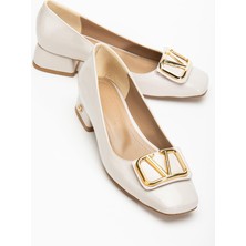 Suins Shoes Suins Premium Pauly Model Kadın Orta Topuklu Siyah Kahve Bordo Ayakkabı