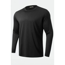 Ghassy Co. Erkek %100 Pamuklu Likralı Esnek Spor Koşu Günlük Antrenman Uzun Kollu Penye T-Shirt