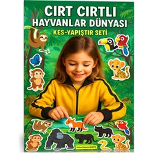 Enine Boyuna Eğitim Cırt Cırtlı Hayvanlar Dünyası Kes-Yapıştır Kitap Seti