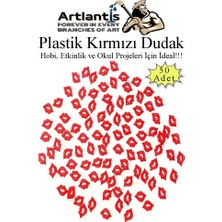 Artlantis Plastik Dudak Kırmızı 50 Li 1 Paket Hobi Etkinlik Okul Projeleri Okul Öncesi Anasınıfı Amigurumi Yüz Yapım Dudak