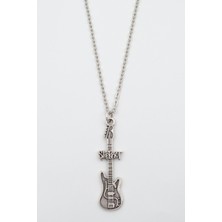 IDR Slipknot Elektro Gitar Gümüş Kaplama Düz Zincir Kolye