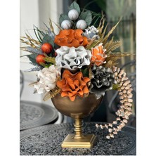 TASARIMHMODA Cam Malzemeden Yapay Çiçekli Antik Kare Ayaklı Vazo No:7 10 cm Çok Renkli Tasarım