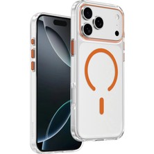M.TK Moveteck Apple iPhone 17 Pro Kılıf Leke Bırakmaz Şeffaf Renkli Magsafe Halkalı Kapak