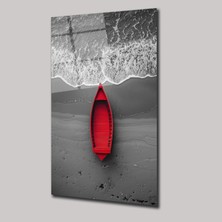 SteelArtDec Kırmızı Kayık - Cam Tablo - DEG0178