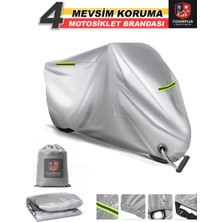 Encover Rks Freccia 150 Reflektörlü Gri Branda,motosiklet Brandası,motor Branda Motor Örtüsü (Güvenlik Kilidi ve Bağlantı Tokalı)