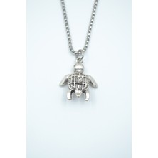 IDR Kaplumbağ  Gümüş Kaplama Örme Zincir Kolye