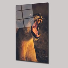 SteelArtDec Vahşi Dişi Aslan - Cam Tablo - DEG0098