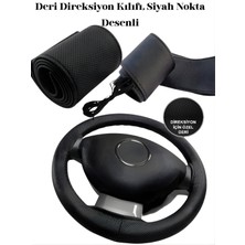 Ford Connect Siyah Delikli Düz Deri Direksiyon Kılıfı Prime Kalite