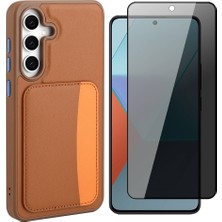 Vendas Samsung Galaxy S25 FE Kılıf Kartlıklı Zore X-Kart Silikon Kapak + Hayalet Ekran Koruyucu