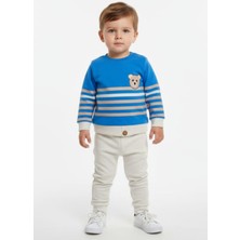 Gigi Giyim Ayıcık Detaylı Çizgili Erkek Çocuk Takım