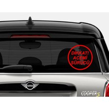 Sticker Dizayn Dikkat Acemi Sürücü Sticker - Araba Oto Motosiklet Sticker 00167