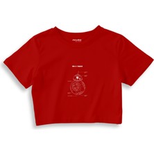 The Lucid Lab Bb-8 Crop Tişört - Kırmızı