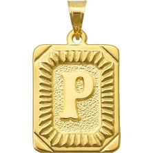 14 Ayar Altın P Harfi Kolye Ucu