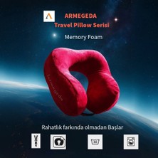 Armegeda Feskırmızı Memory Foam Boyun Destekli Seyahat Yastığı – U Şekilli, Yastık