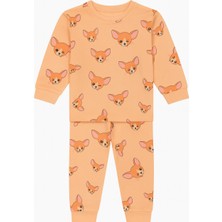 Kr Kids Butik Kız Çocuk Pamuklu Tilki Desenli Pijama Takımı Kr Kıds