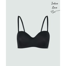 Intive Lingerie Nbb Toparlayıcı Balenli Desteksiz Straplez Sütyen – Askılı & Askısız Kullanım, Siyah Ekru Ten Renk