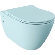 Bocchı Bocchi Venezia Asma Klozet Kanalsız Mat Buz Mavi Kapak Dahil 1295-029-0128