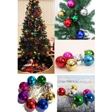 Home Dekor Hediye Renkli Parlak Şık 6’lı Yılbaşı Çam Ağacı Topları Süsleri 4 Cm noel Çam Ağacı Süsü ev ve Ofis Dekoru 