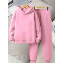 Punix Kids Punıx Kıds Özel Üretim Kapüşonlu Baskısız Düz Renk 3 Iplik %100 Pamuk Kız-Erkek Çocuk Kışlık Eşofman Takımı