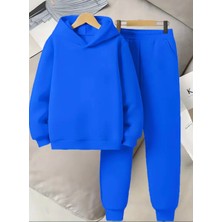 Punix Kids Punıx Kıds Özel Üretim Kapüşonlu Baskısız Düz Renk 3 Iplik %100 Pamuk Kız-Erkek Çocuk Kışlık Eşofman Takımı