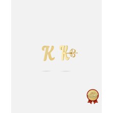 14 Ayar Altın Harfli Küpe