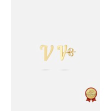 14 Ayar Altın Harfli Küpe