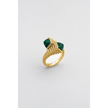 So CHIC Tanrıça 18 Ayar Sarı Altın Kaplama Gümüş Tasarım Yüzük