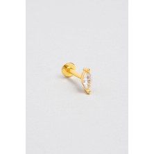 So CHIC Markiz Kesim 18 Ayar Sarı Altın Kaplama Gümüş Tragus-Helix Piercing