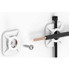 Motiva Vidalı Kablo Bağı Tutucu Seti (10’lu Paket) – 25X25MM – Siyah & Beyaz
