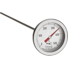 Ø52MM 0/500 C° 30 cm Dalma Boylu Fırın Termometresi, 30 cm Problu 500 Derece Bahçe,pizza,pide,ekmek,köy,kara/taş Fırın Isı Gösterge Saati Tfa Dostmann TM832.14.1035.60