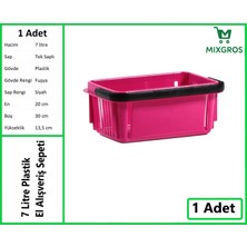 Mixgros Plastik Kozmetik Alışveriş El Sepeti 7 Litre Fuşya 1 Adet