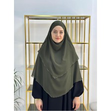 Erasra Class Tesettür Şifon Sufle,hazır Peçeli, Khımar ,hicap,haki