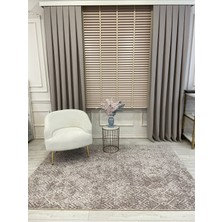 Brillant Bej Renk Iskandinav Tarzı Kilim Desenli Yolluk Lateks Halı