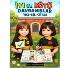 Enine Boyuna Eğitim Çocuklara Iyi ve Kötü Davranışları Öğreten Yaz-Sil Kitabı (96 Iyi Kötü Kavram)
