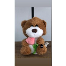 Top Rock Store Sevimli Gül Tutan Ayıcık Peluş Oyuncak Anahtarlık Hediyelik Uyku Arkadaşı 15 cm