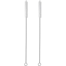 2 Içme Saman Temizleme Fırçası Uzun - Paslanmaz Çelik Içecek Pipetleri Için Kıl Temizleyici Cam Yıkama Için Ağır Hizmet Fırçaları Silikon Metal Pipetler Çaydanlık Bacalı Mini Mikro Şişe