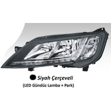 Ayfar Far Motorlu Sağ  Fıat Ducato Maxı /peugeot Boxer / Cıtroen Jumper ( 2014› ) LED (Ballast Hariç)  Siyah Çerçeveli
