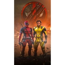 Aydın Garage Deadpool ve Wolverine Kapı Direk Kaplama Folyosu Baskılı Sticker Sağ-Sol 2 Adet 22*50 cm