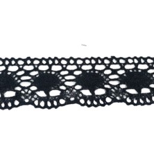 Kopanaki Dantel En 5 cm Badem Model Siyah 10 Metre