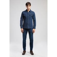 Lee Cooper Jack Normal Bel Dar Kesim Dar Paça Erkek Jean Pantolon Pepper Mid Blue