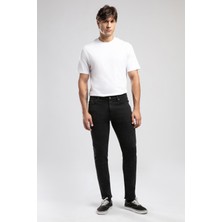 Lee Cooper Jack Erkek Slım Dar Kesim Yüksek Bel Dar Paça Jean Pantolon Siyah