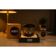 Noir:10 Luxe Edition Eclipse Masaüstü Bioethanol Şömine – Siyah Granit Efektli, Cam Hazneli, Kokusuz, Dekoratif Premium Set (20 Cm)