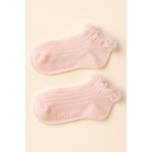 Kız Çocuk Tül Aksesuarlı Step Çorap Pembe