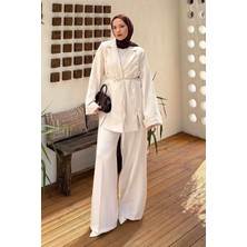 Lamelif Derin Pens Detaylı Tesettür Takım Taş