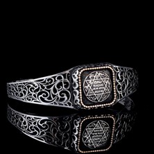 Takı925 925 Ayar Gümüş Hz Süleyman Mührü Model Otantik Motif Erkek Bileklik