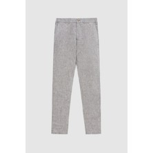 D'S Damat Ds Damat Slim Fit Kahverengi Düz %100 Keten Jogger Pantolon 4HC03S2063230