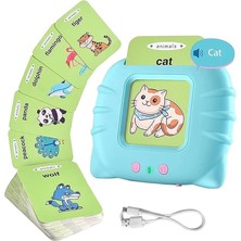 Misda Store Ingilizce Erken Eğitim Kartı 224 Adet Flash Sesli Konuşan Kartlar Mavi